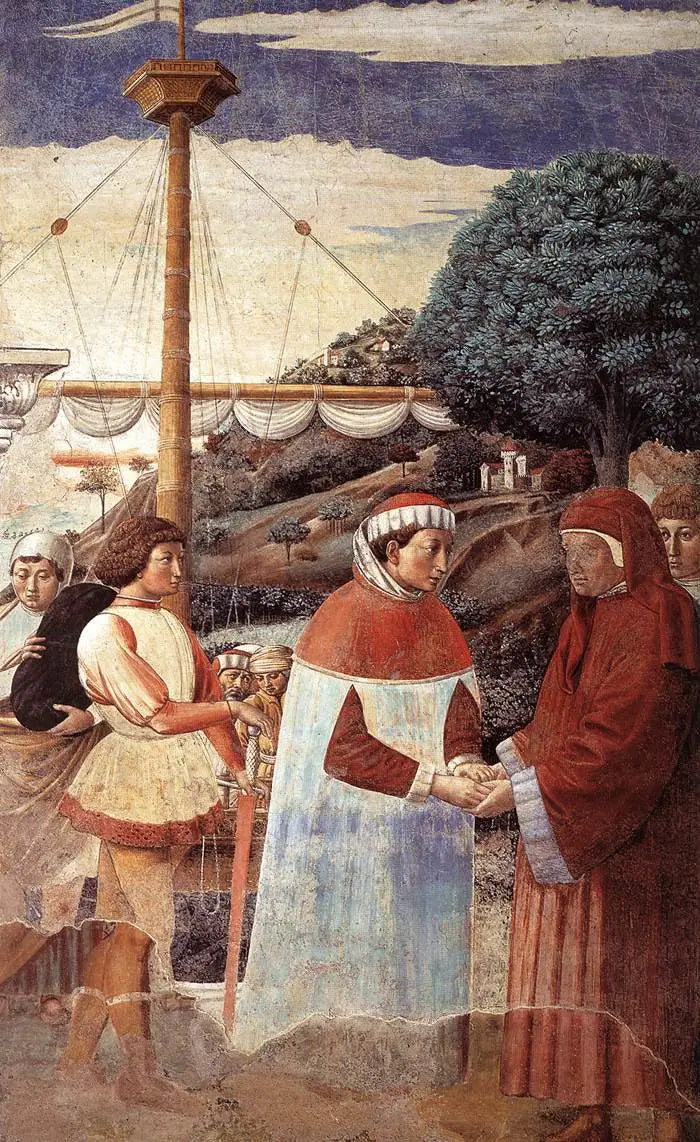 Landstigning ved Ostia (scene 5, østvegg) - Benozzo Gozzoli
