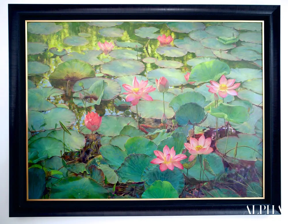 Découvrez Water Lilies and Lotuses II – Somchai | 200 x 150 cm Reproductions de tableaux à la peinture à l’huile