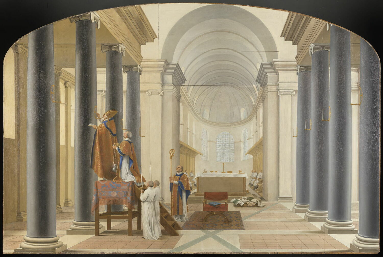 Dédicace d'une église de Chartreux - Eustache Le Sueur image 1 reproduction de peinture à l’huile
