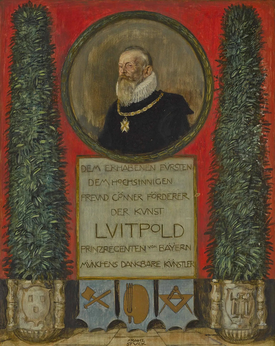 Dedikasjon fra de munke kunstnerne til prinsregent Luitpold av Bayern - Franz Von Stuck