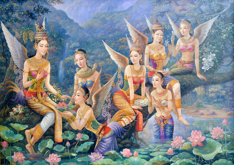 Gudinnen Kinnaree  | 170 x 120 cm