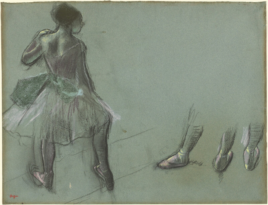 Dancer Seen from Behind and Three Studies of Feet, Edgar Degas, c. 1878 — pastel, National Gallery of Art