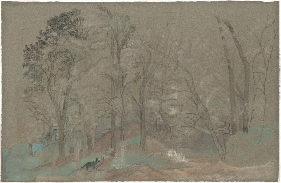 The First Snowfall, Arthur B. Davies, c. 1877-1887 — pastel, National Gallery of Art