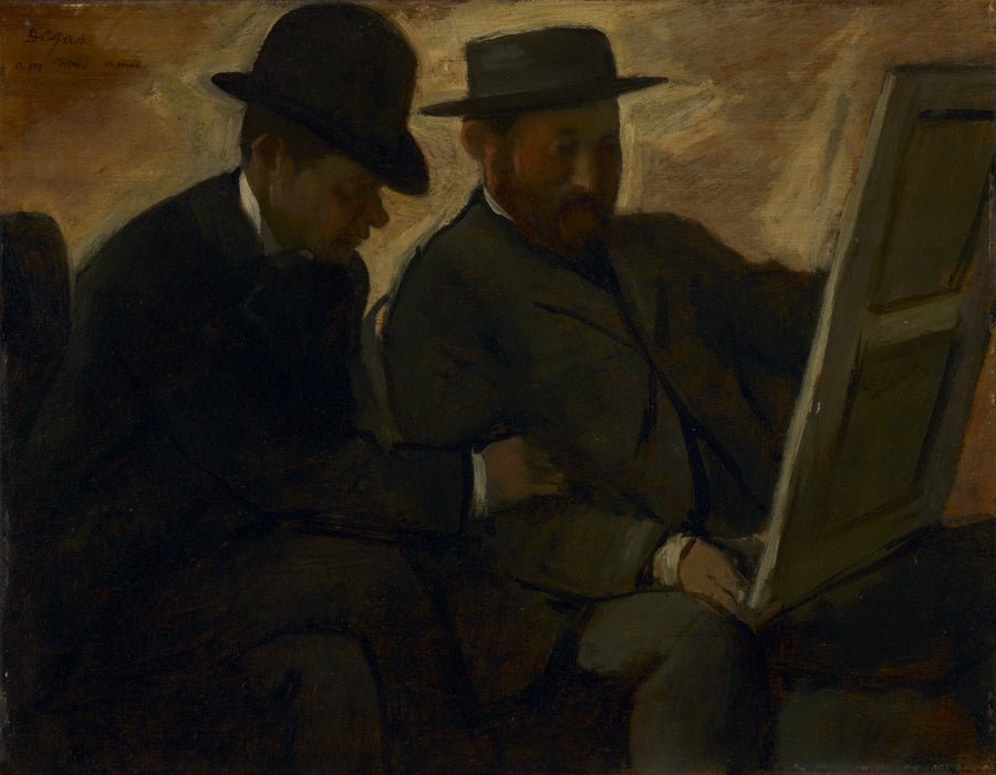Paul Lafond og Alphonse Cherfils undersøker et maleri - Edgar Degas