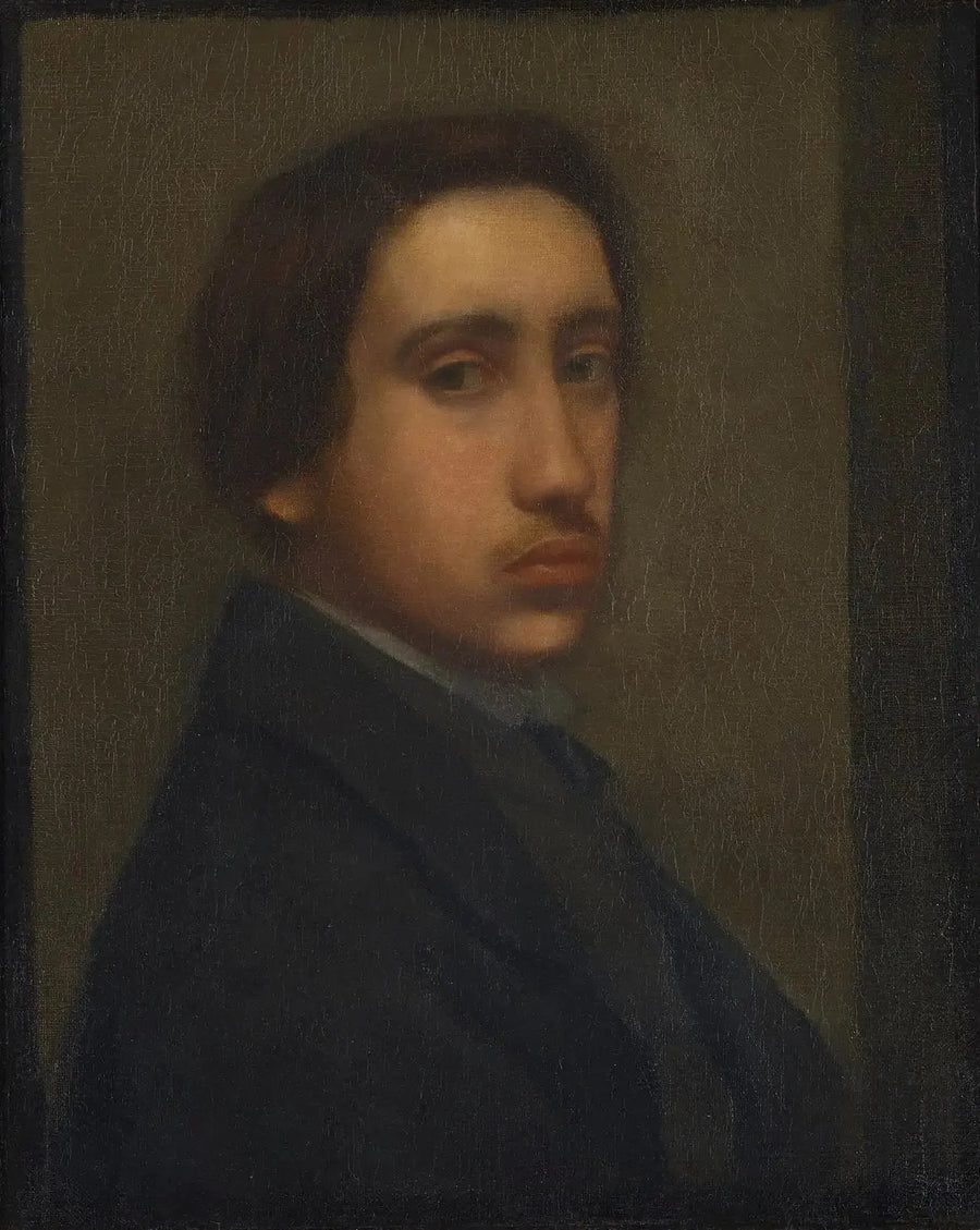 Degas i svart frakk (Selvportrett) - Edgar Degas