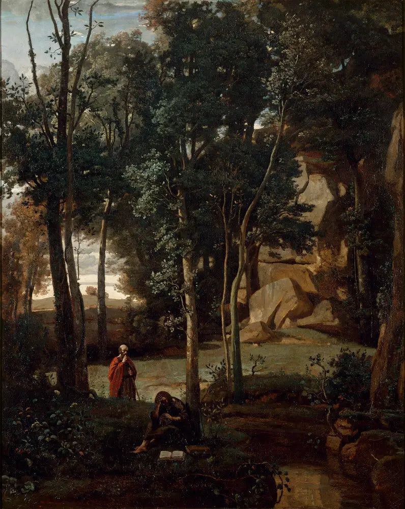 Démocrite og Abdéritainerne, landskap - Jean-Baptiste Camille Corot
