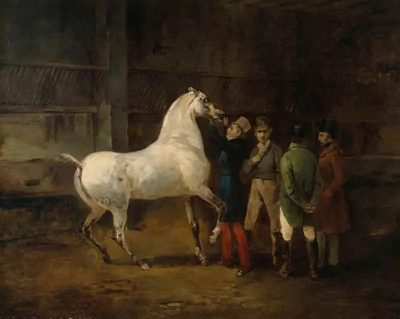 Demonstrasjon av en hvit hest - Théodore Géricault
