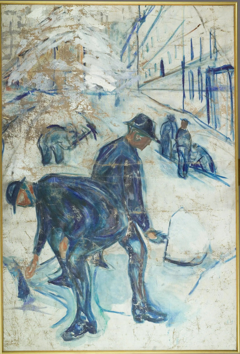 Snøryddere på en byggeplass - Edvard Munch