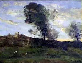 Siste solstråler - Jean-Baptiste Camille Corot