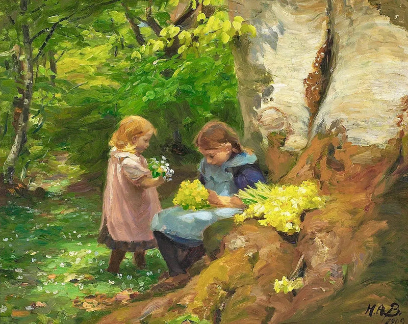 Reproduksjon av et maleri - Jenter plukker anemoner og primula i skogene ved Hunnerup nær Odense - H. A. Brendekilde

Source:
Des filles cueillent des anémones et des primevères dans les bois de Hunnerup près d'Odense. - H. A. Brendekilde