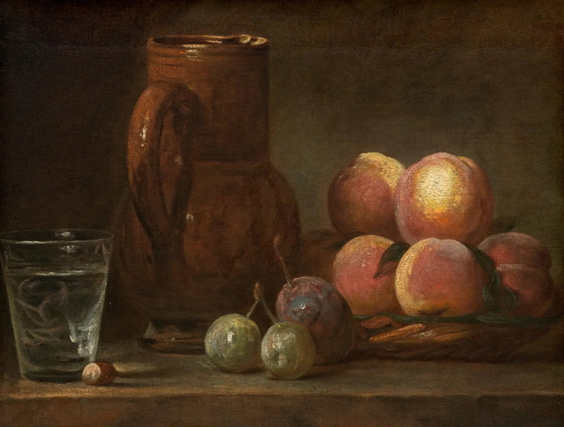 Frukt, en krukke og et glass - Jean Siméon Chardin