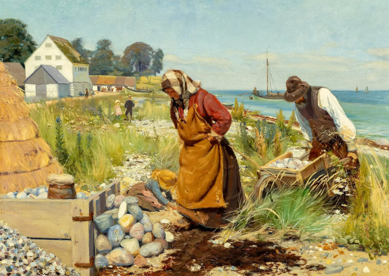 Folk kutter gjennom rasmasser nær en strand i Stevns, Danmark. - H. A. Brendekilde

Source:
Des gens coupent des décombres près d'une plage à Stevns, au Danemark. - H. A. Brendekilde