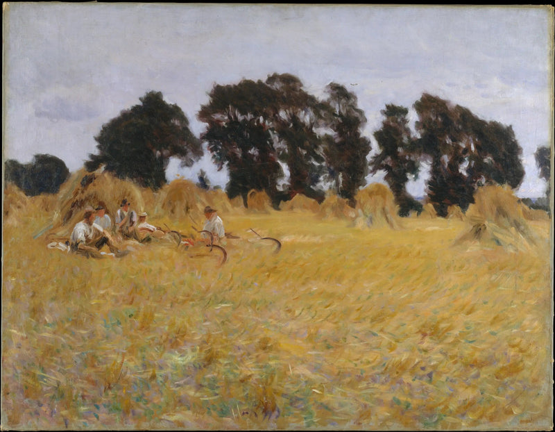 Kornhøster hviler i et hveteområde - John Singer Sargent