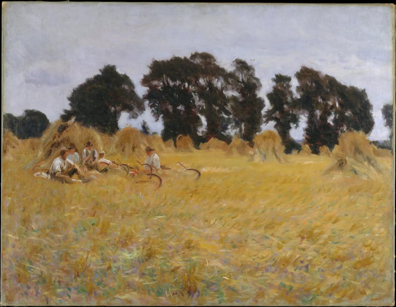 Kornhøster hviler i et hveteområde - John Singer Sargent