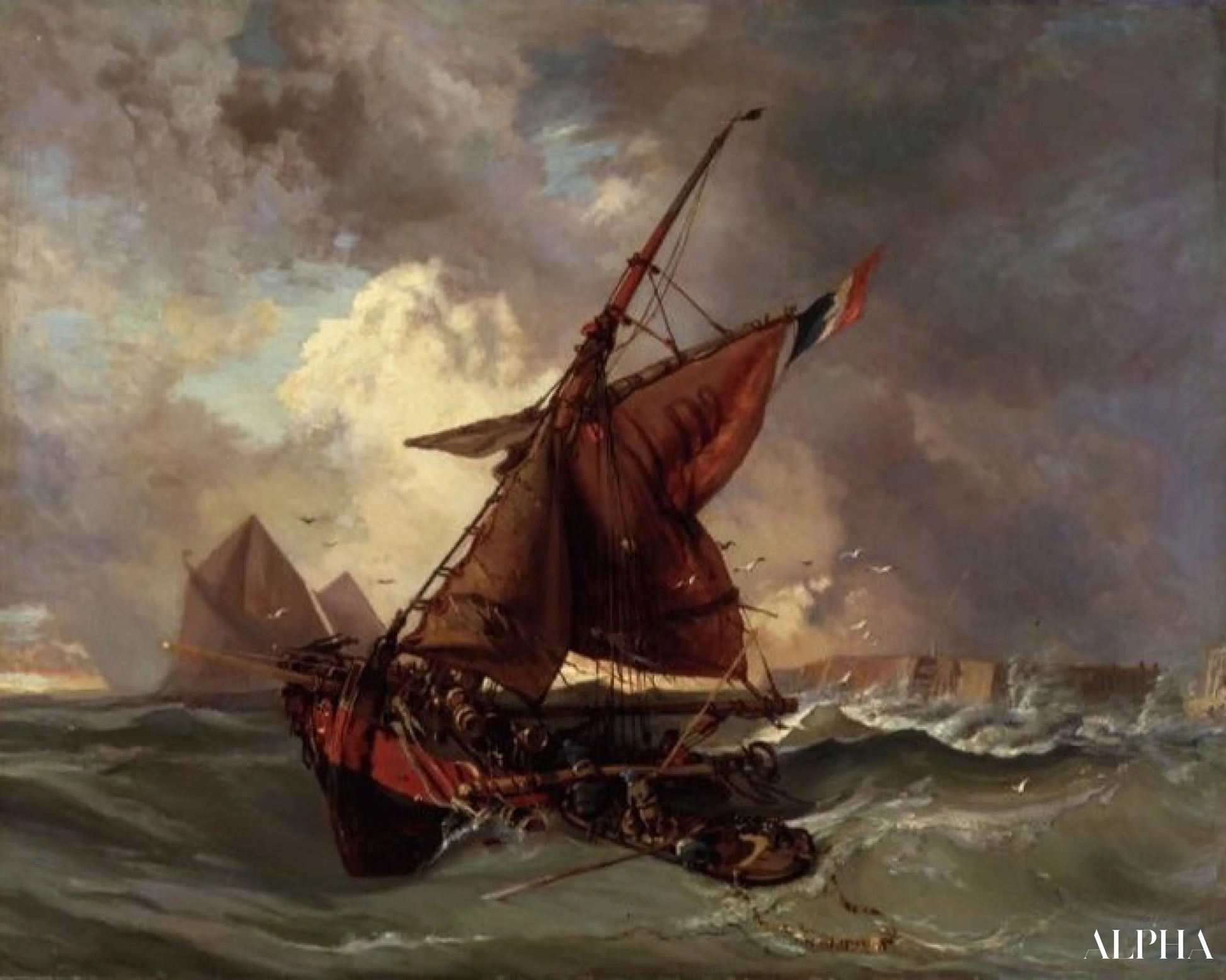 Des navires en pleine tempête - Eugène Delacroix - Reproductions de tableaux et peintures haut de gamme