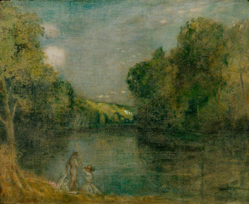 Personer ved bredden av en innsjø - Charles Conder