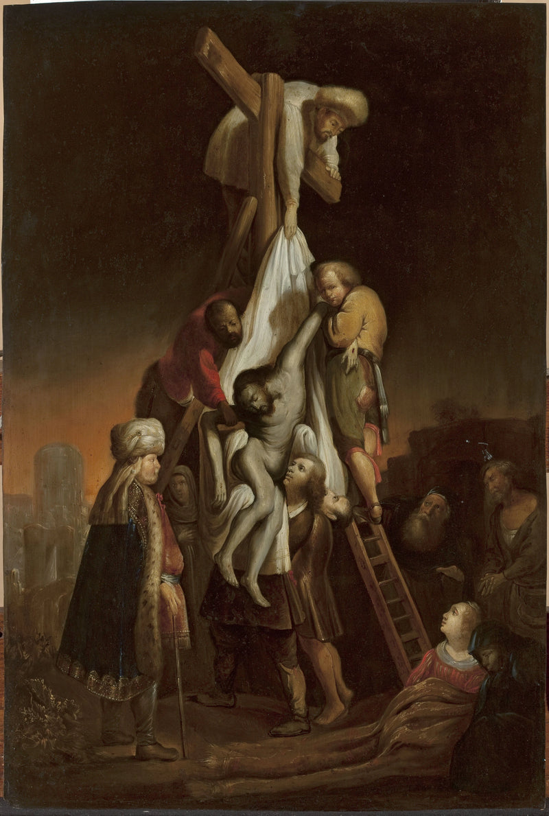 Nedtagning av korset (Matteus 27:58–59; Markus 15:45–46; Lukas 23:52–53; Johannes 19:38) - Rembrandt