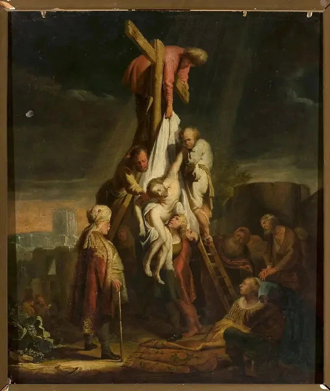 Nedtagning av korset (Matteus 27:58–59; Markus 15:45–46; Lukas 23:52–53; Johannes 19:38) - Rembrandt
