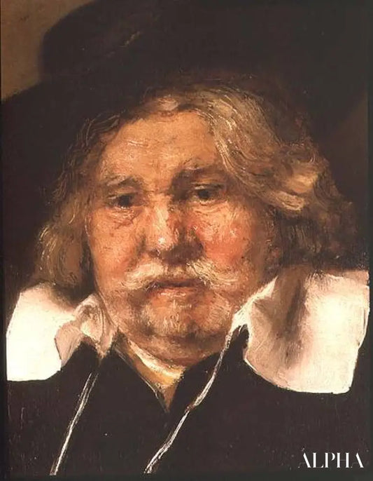 Détail d'un portrait d'un vieil homme - Rembrandt van Rijn - Reproductions de tableaux et peintures haut de gamme