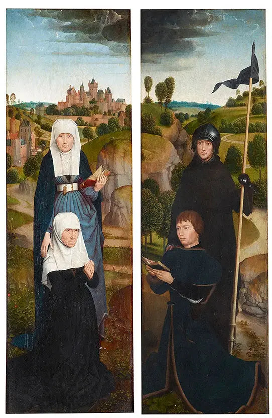 To vinger av et triptykon med portrettene av donatorene - Hans Memling