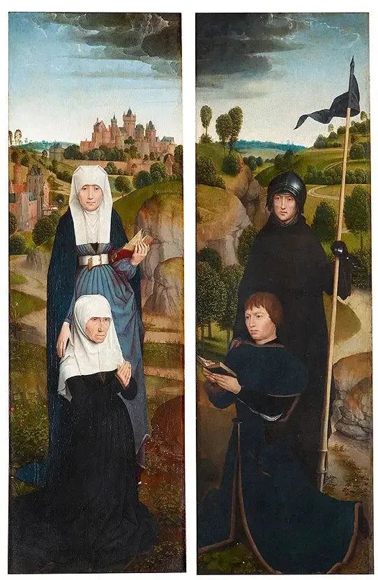 To vinger av et triptykon med portrettene av donatorene - Hans Memling