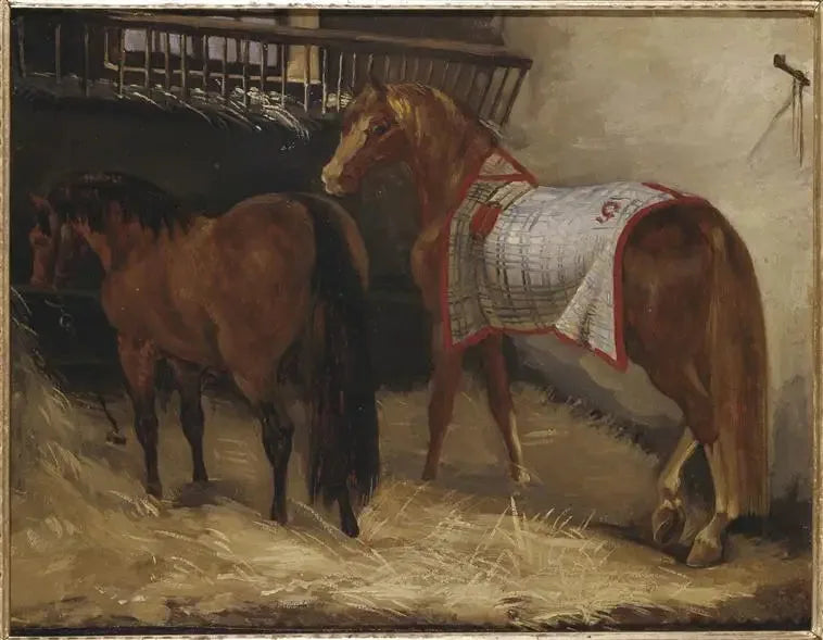 To hester i stallen - Théodore Géricault