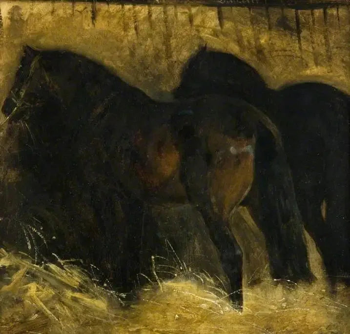 To brune hester i en stall - Théodore Géricault