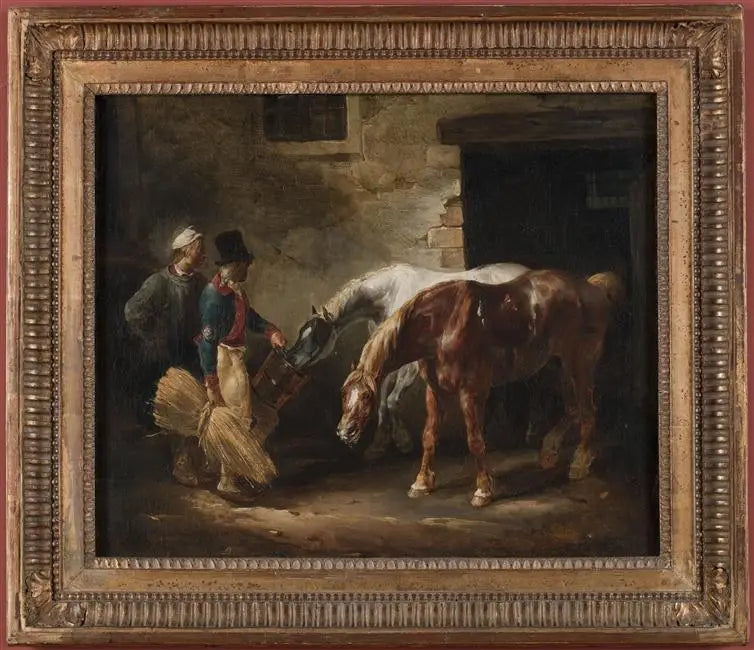 To hester ved inngangen til en stall - Théodore Géricault