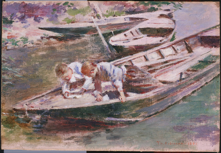 To i en båt - Theodore Robinson