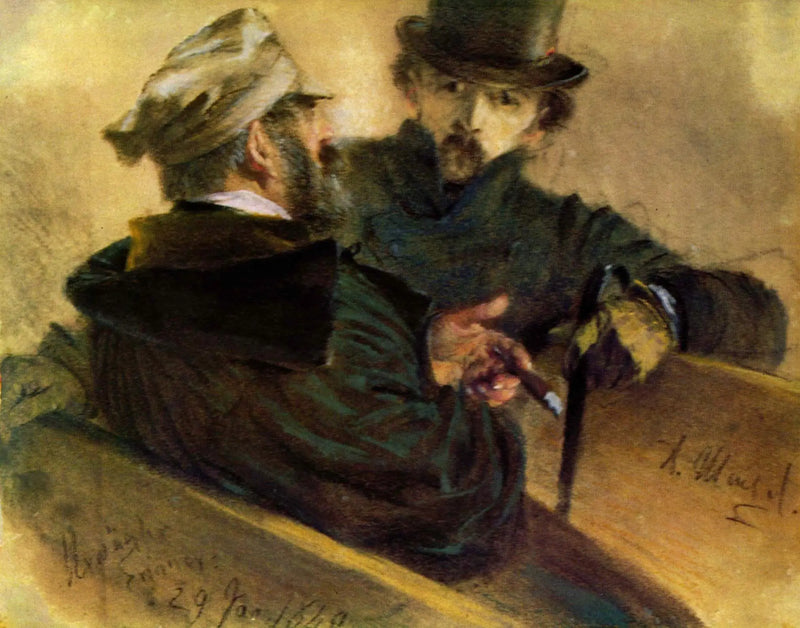 To stemmegivere i diskusjon - Adolph von Menzel