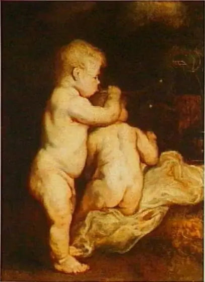 To barn som blåser bobler, ca. 1617 - Antoine van Dyck

Source:
Deux enfants soufflant des bulles, vers 1617 - Antoine van Dyck