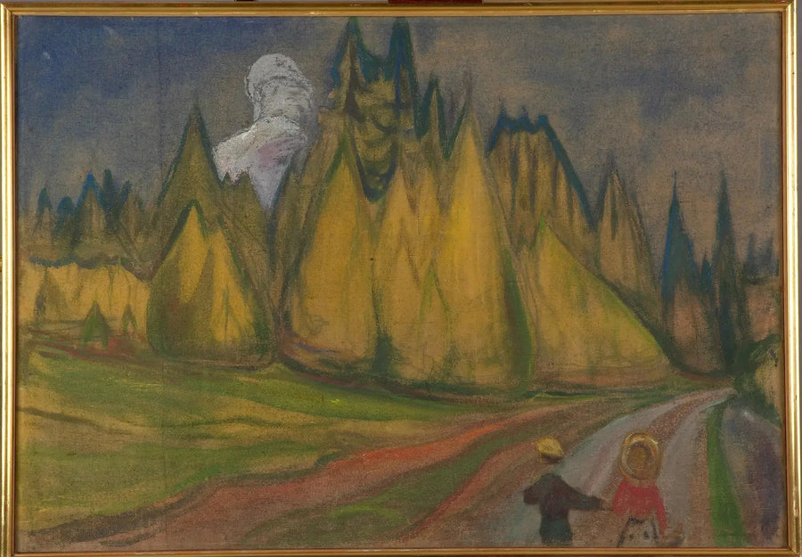 To barn på veien til den fortryllede skogen - Edvard Munch