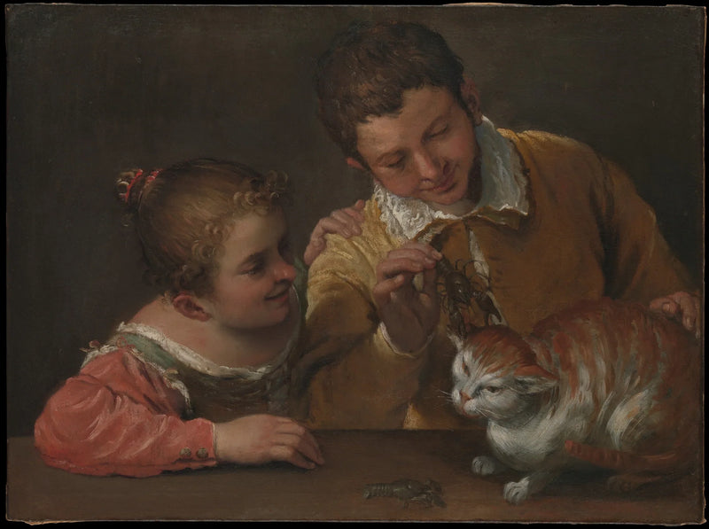 To barn som plager en katt - Annibale Carracci