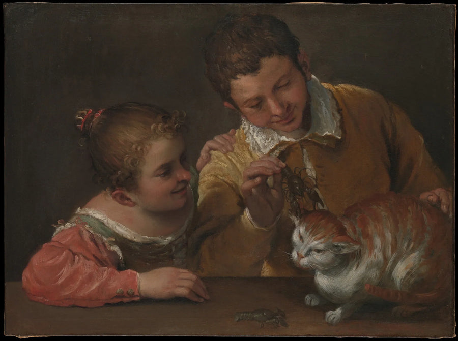 To barn som plager en katt - Annibale Carracci