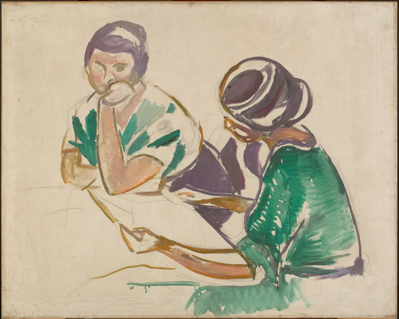 To kvinner ved bordet - Edvard Munch