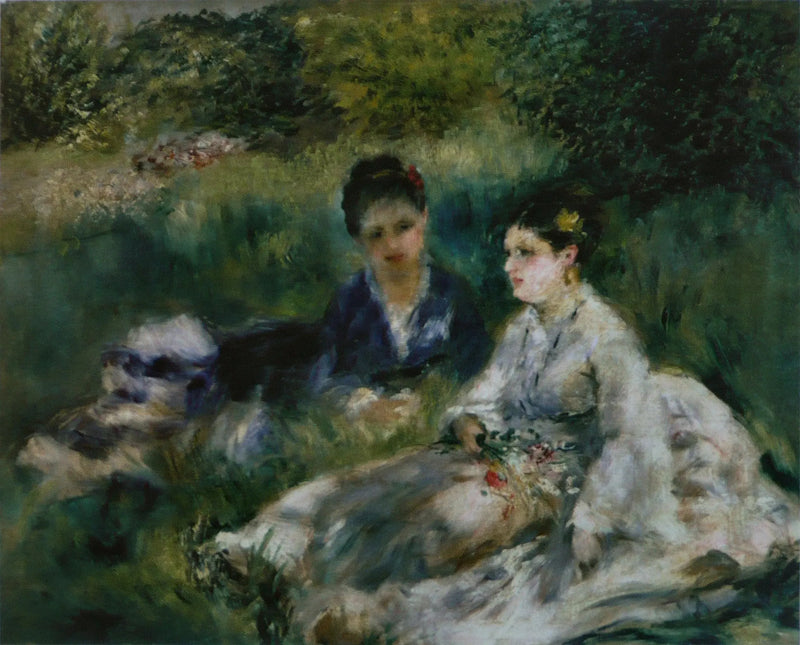 To kvinner i gresset - Pierre-Auguste Renoir