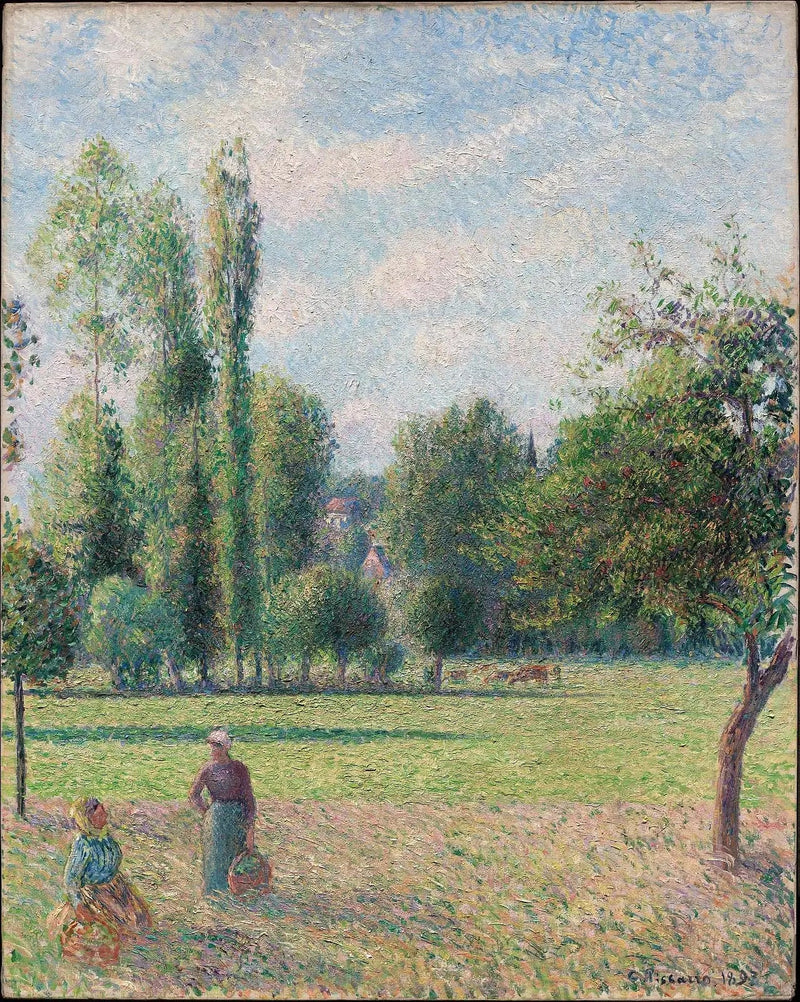 To kvinner i enga i Éragny - Camille Pissarro
