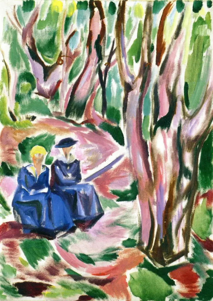 To kvinner i skogen ved Ekely - Edvard Munch