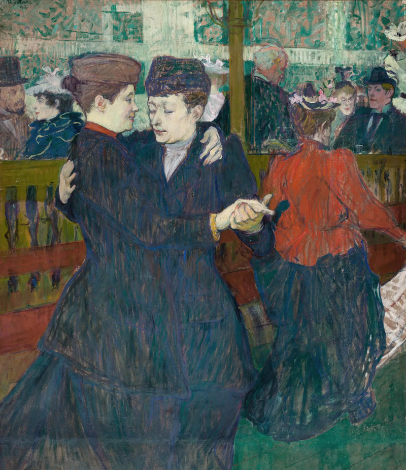 To kvinner danser på Moulin-Rouge - Henri de Toulouse-Lautrec