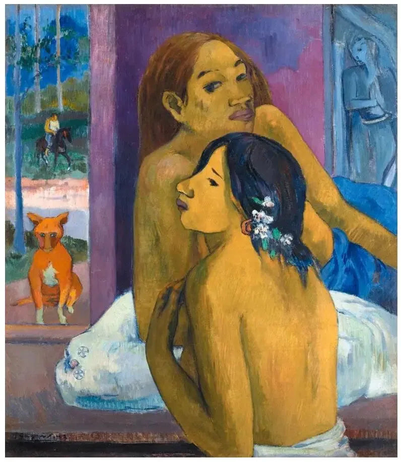 To kvinner, eller Den blomstrende hårprydelsen - Paul Gauguin
