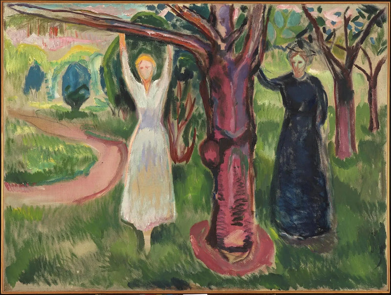 To kvinner under et tre i hagen - Edvard Munch