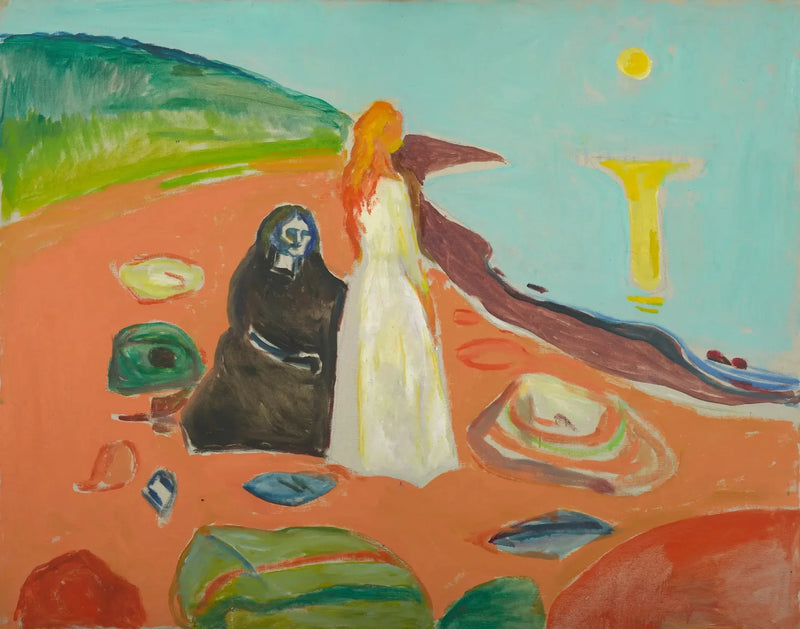 To kvinner ved bredden - Edvard Munch