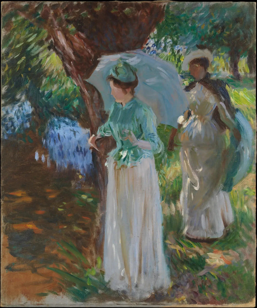 To jenter med parasoller - John Singer Sargent