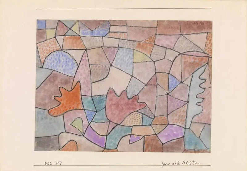 To røde blomster (Zwei rote Blüten) - Paul Klee