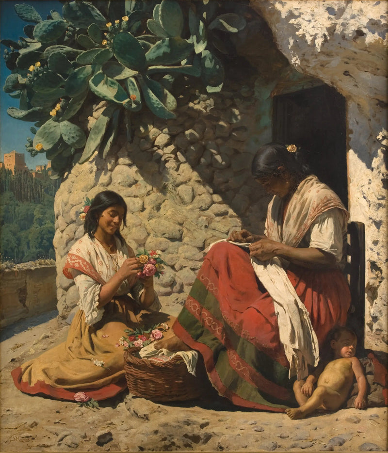 To sigøynere foran deres hytte. Spania - Peder Severin Krøyer