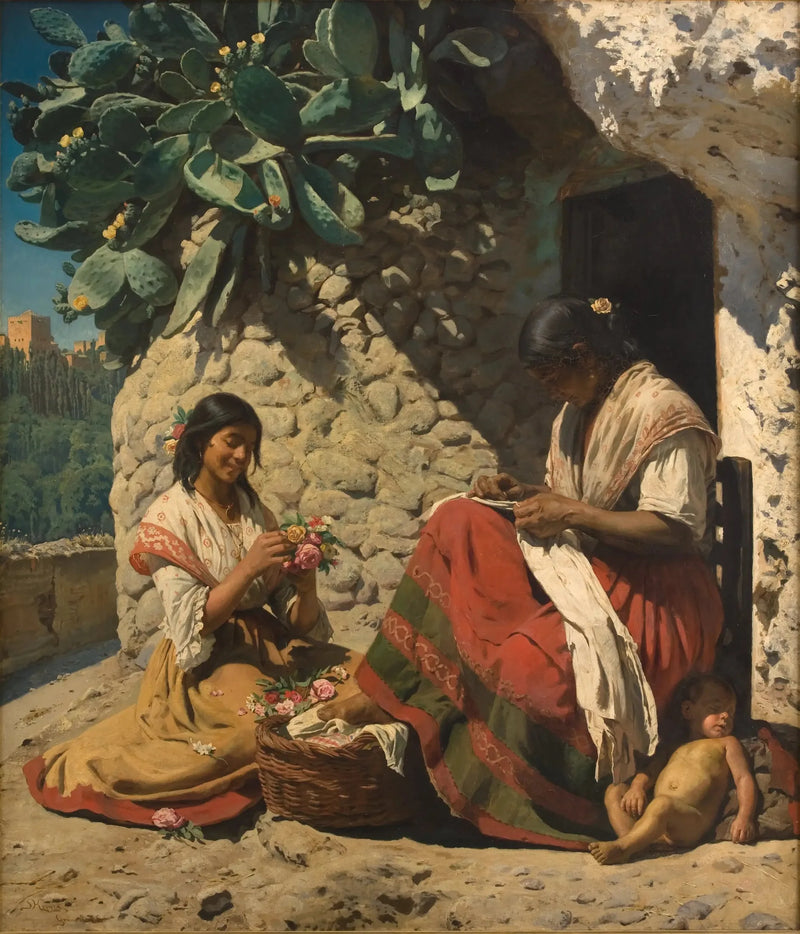 To sigøynere foran deres hytte. Spania - Peder Severin Krøyer