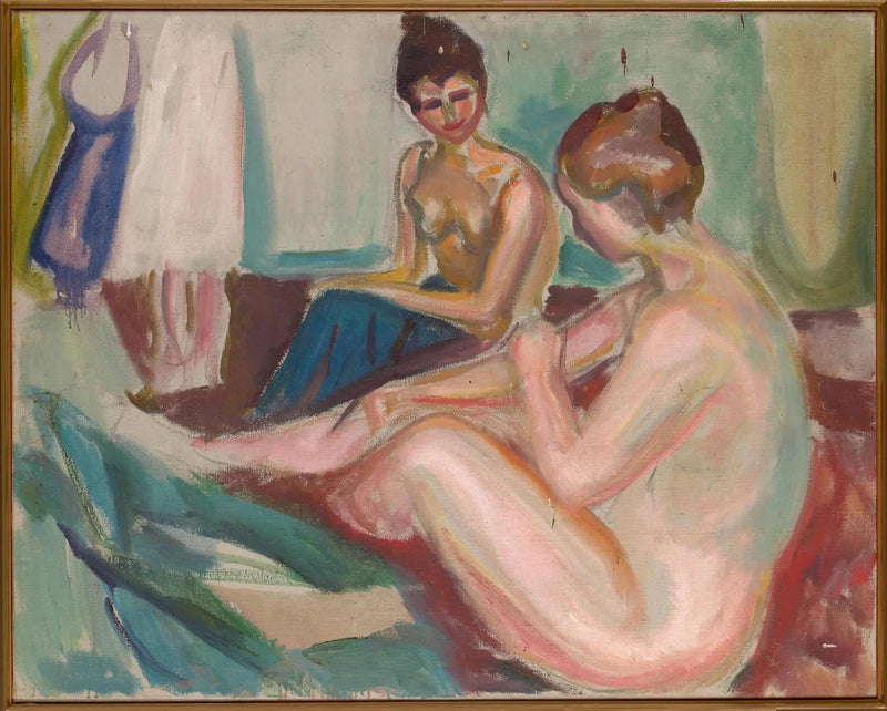 To nakne som sitter - Edvard Munch