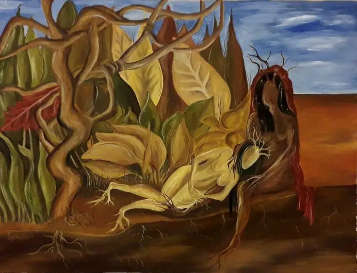 Deux nus dans une forêt - Frida Kahlo image 1 copie de tableau peinte à la main