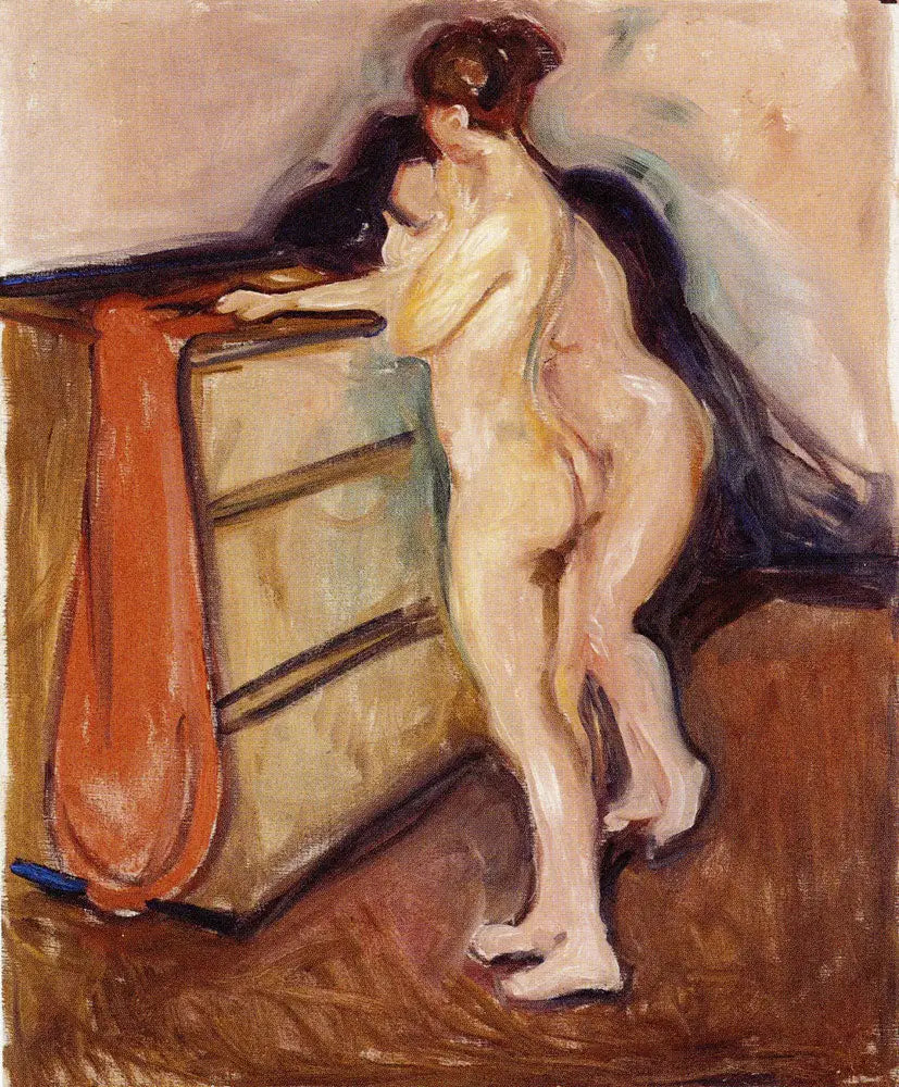 To nakne stående ved en kommode - Edvard Munch