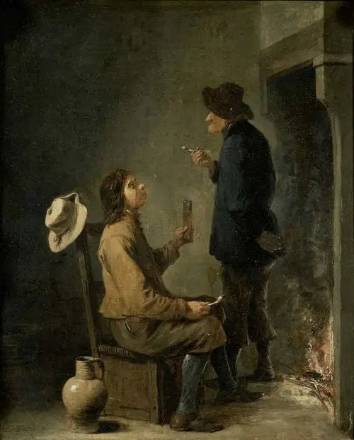 To bønder røykere foran en peis - David Teniers den Yngre

Source:
Deux paysans fumeurs devant un foyer - David Teniers le Jeune